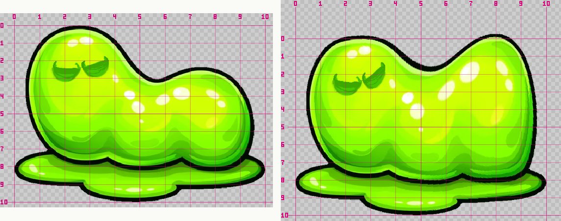 The body at rest and at the peak of win: the tail puffs into a ball, the puddle does not move